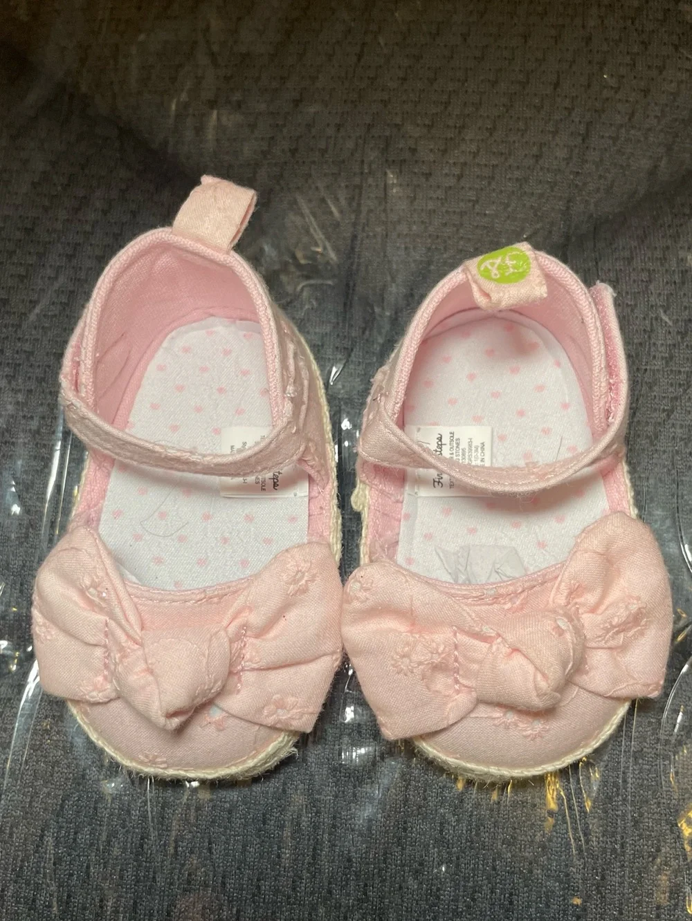 Carter's Light Pink Floral Bow Mary Jane Baby Shoes